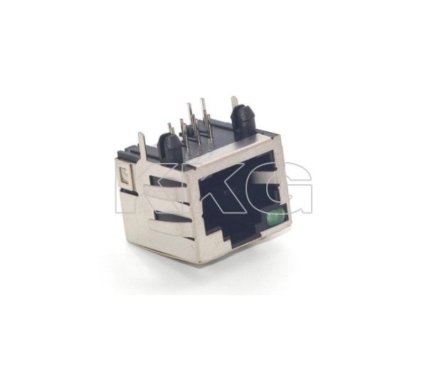 RJ45-9804 1X1 all-inclusive round pin left light