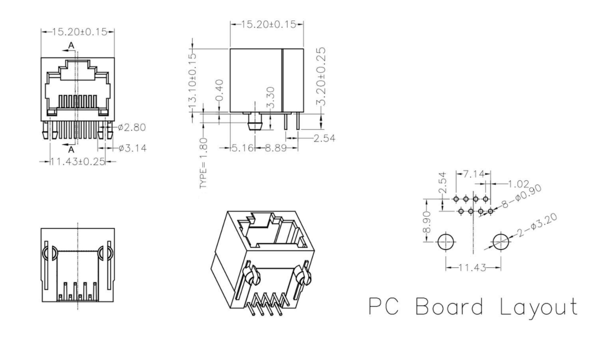 RJ45-9601 1X1 全塑 藍