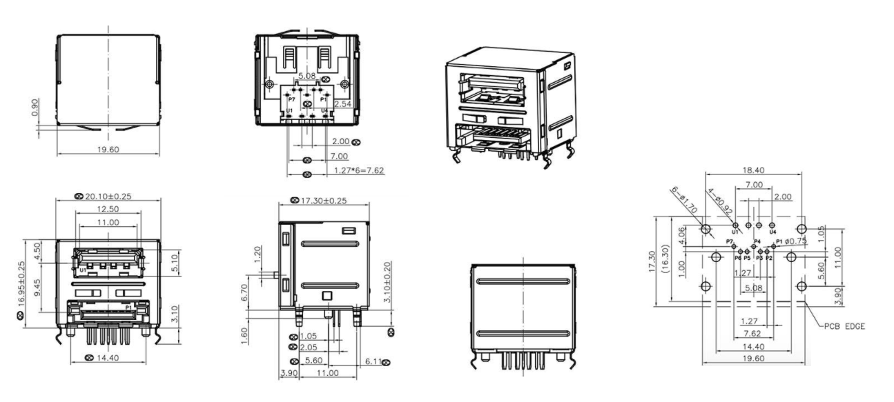 RJ45-8305 SATA+USB2.0