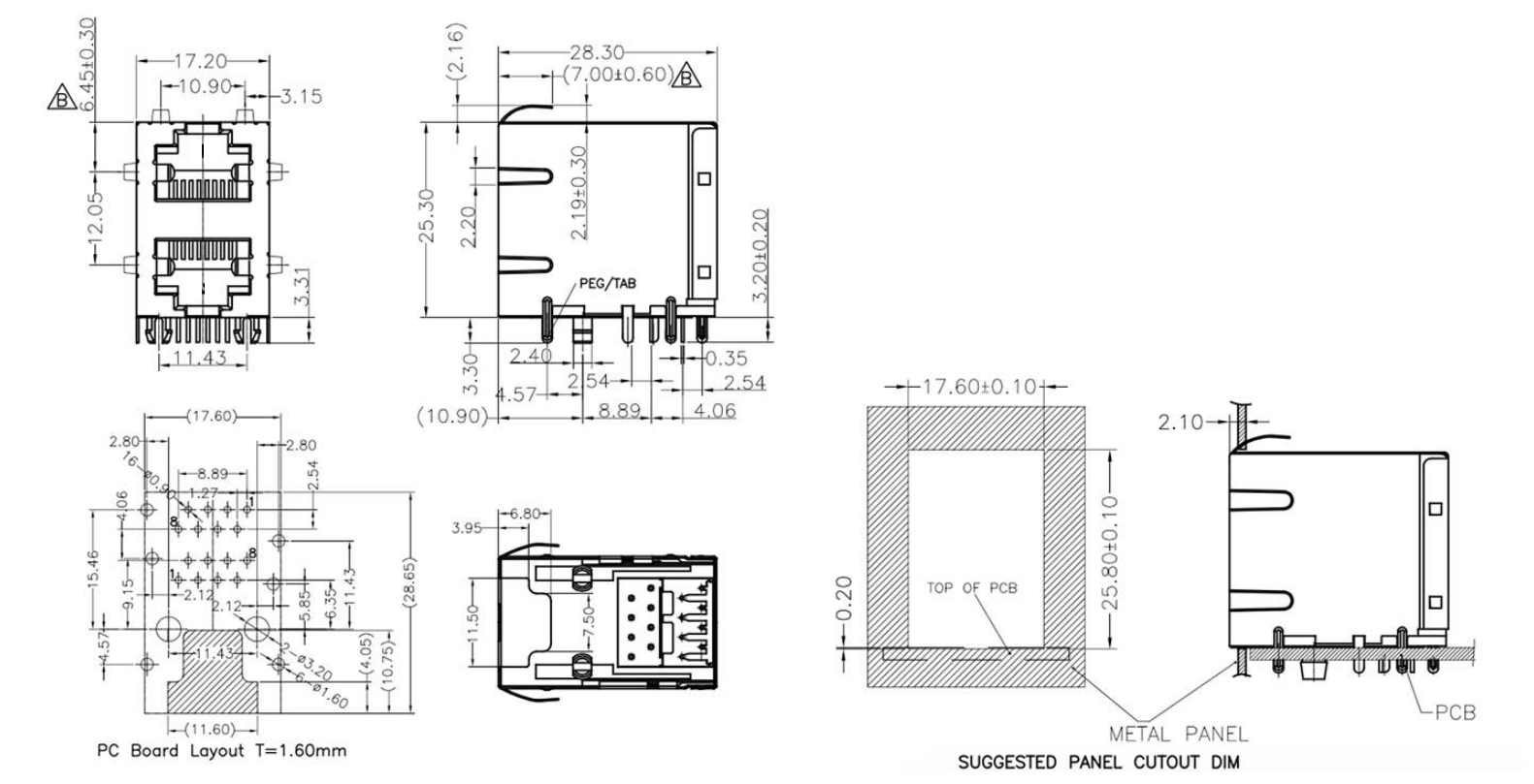 RJ45-880A 2X1 反彈 圓針