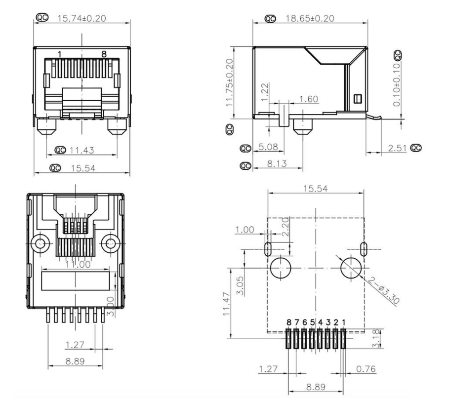 RJ45-8405 1X1 雙鐵腳式