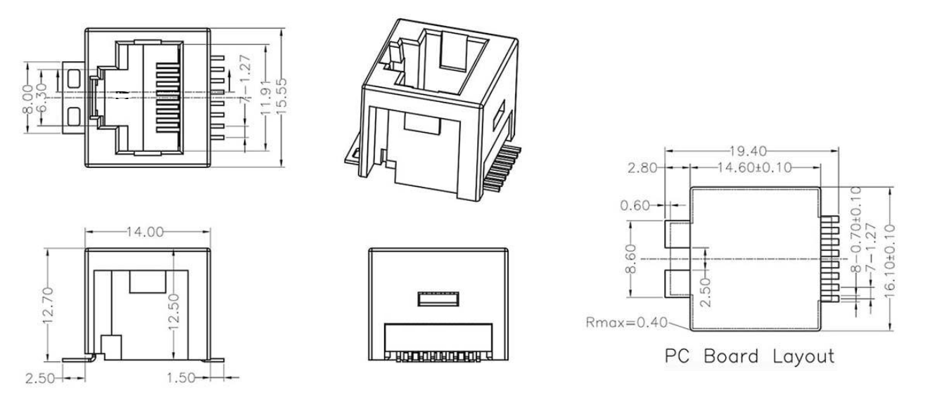 RJ45-524G 1X1 8P8C