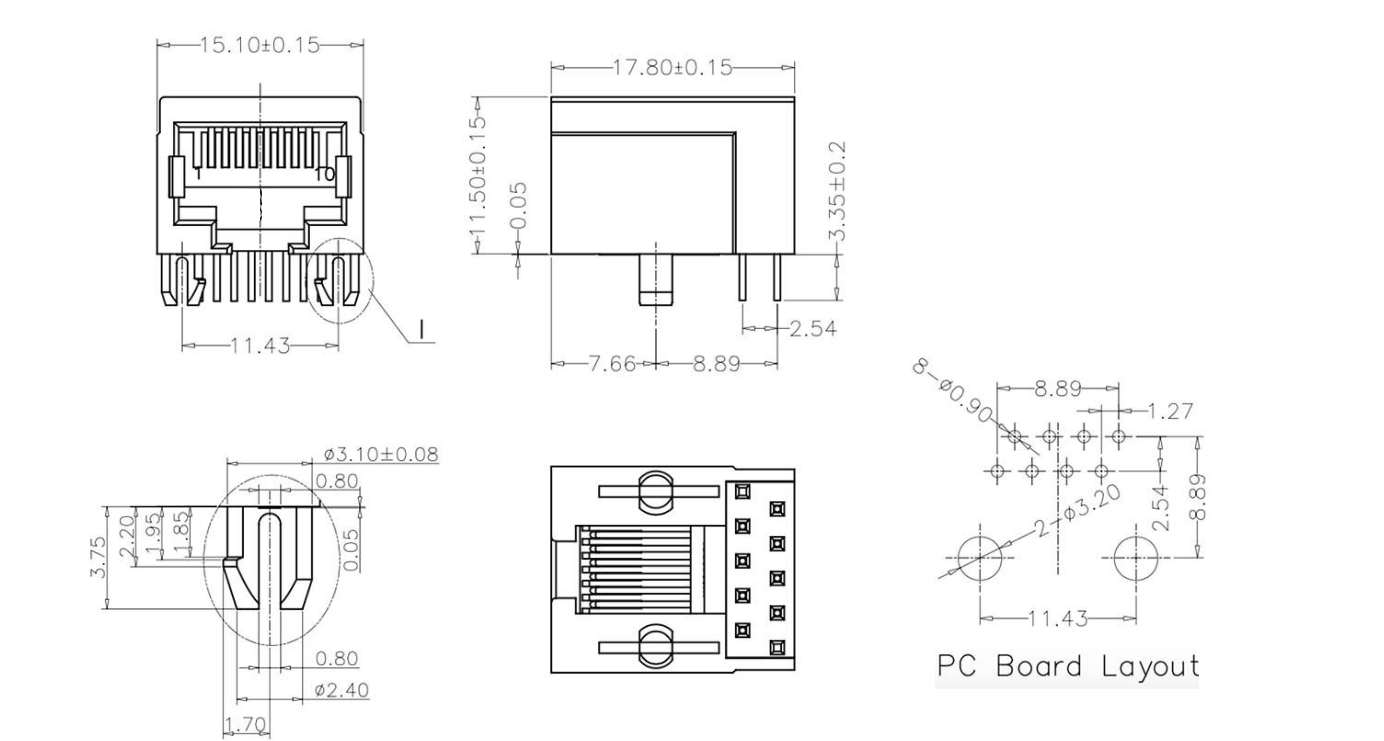 RJ45-5603 1X1 全塑