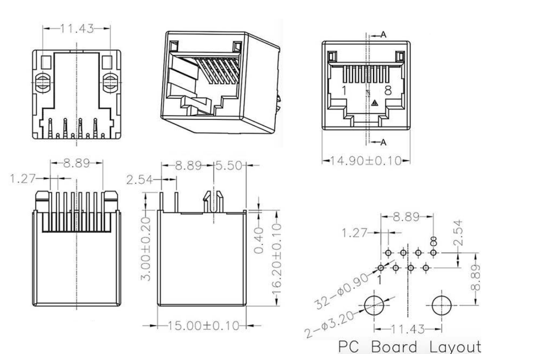 RJ45-524H 1X1 全塑