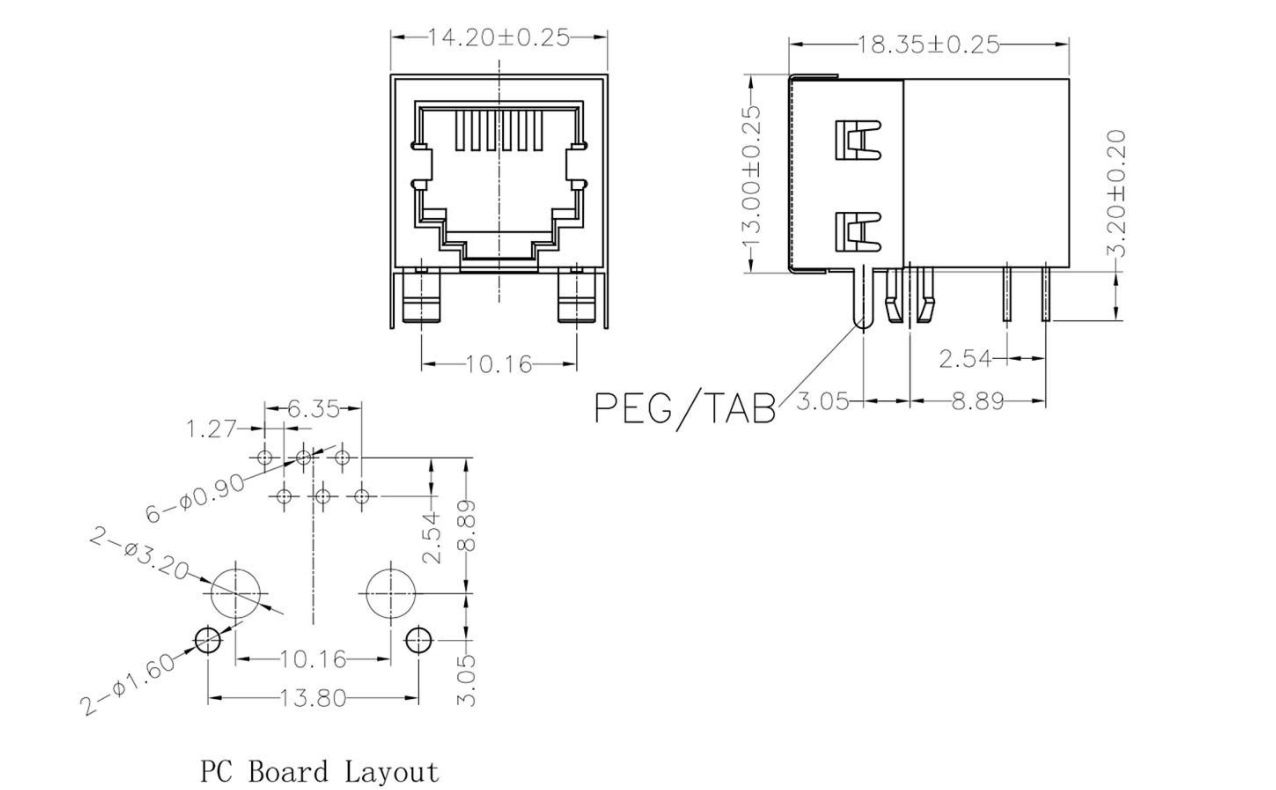 RJ11-5601 1X1 6P 半包