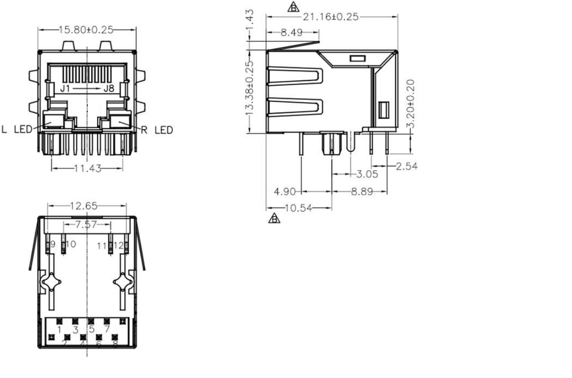 RJ45-99TA 1X1 100/1000兆 帶燈